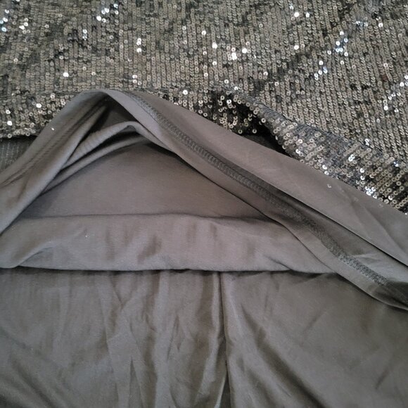 H&M Black Sequine Size XXL Holiday/ NYE / Coctail/ Formal Long Sleeve Dress - Picture 10 of 11